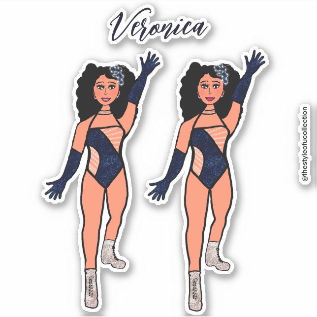 Hinzufügen eines Namens-Tänzerstickers Indigo & Di Aufkleber (Vorderseite)