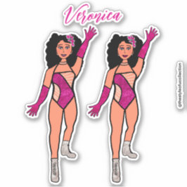 Hinzufügen eines Namenstänzerstickers Fuchsia & Di Aufkleber