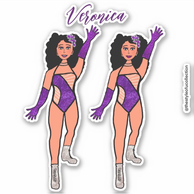 Hinzufügen eines Namenstänzerstickers Lila & Diama Aufkleber (Vorderseite)