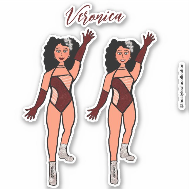 Hinzufügen eines Namenstänzerstickers Merlot & Dia Aufkleber (Vorderseite)