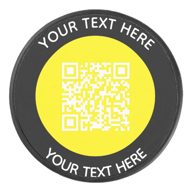 Hinzufügen eines QR-Code-Textscans Minimal Eishockey Puck (Vorderseite)