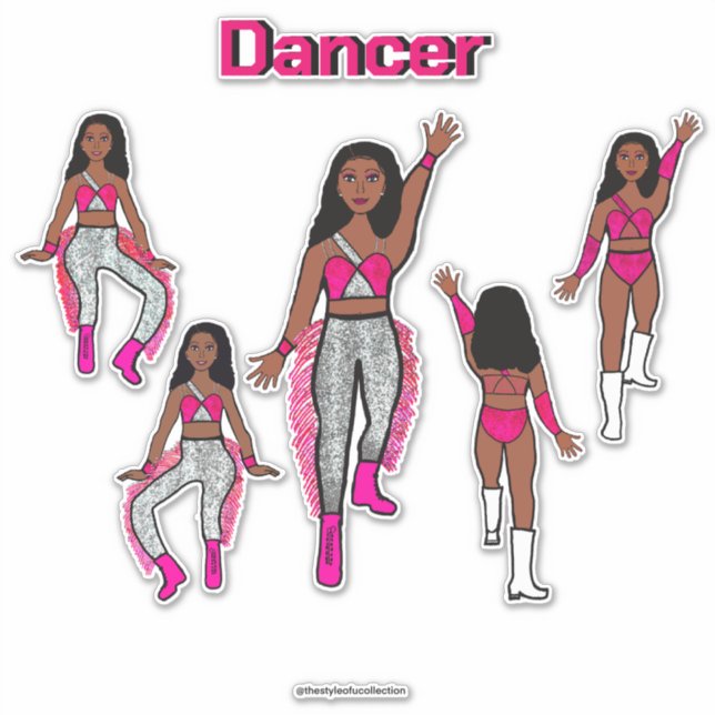 Hinzufügen eines rosa Silver Dancers #1 Aufkleber (Vorderseite)