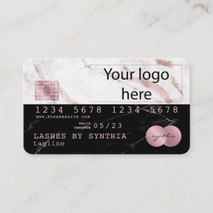 Hinzufügen Ihrer Logo-Kreditkarte Styling Rose Gol Visitenkarte