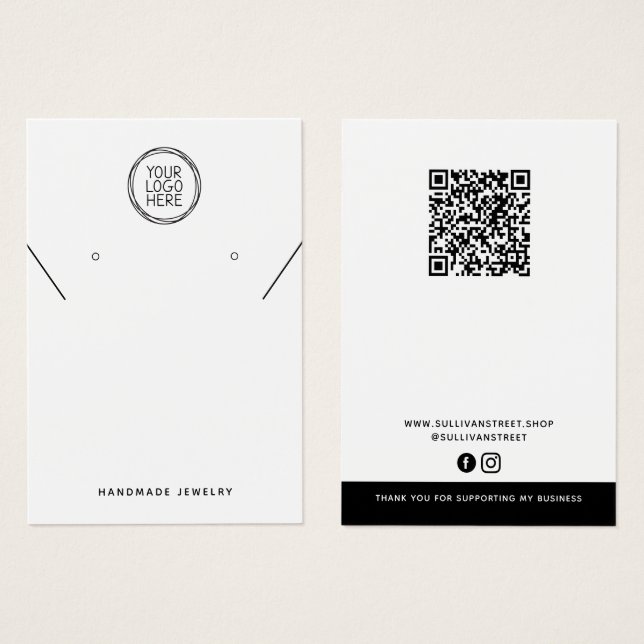 Hinzufügen Ihrer Logo-QR-Kette Ohrringe-Display-Ka (Vorne & Hinten)
