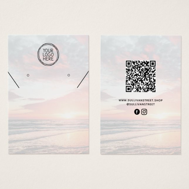 Hinzufügen Ihrer Logo-QR-Kette Ohrringe-Display-Ka (Vorne & Hinten)
