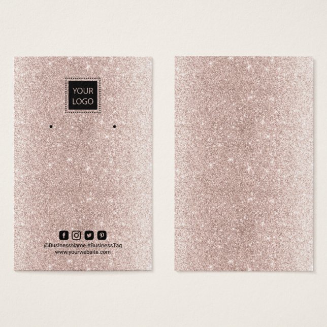 Hinzufügen Ihrer Logo-Rose Gold-Glitzer-Gewinnanze (Vorne & Hinten)