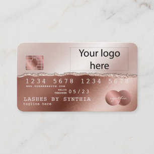 Hinzufügen Ihrer Logokarte Rose Gold Glitzer Tropf Visitenkarte