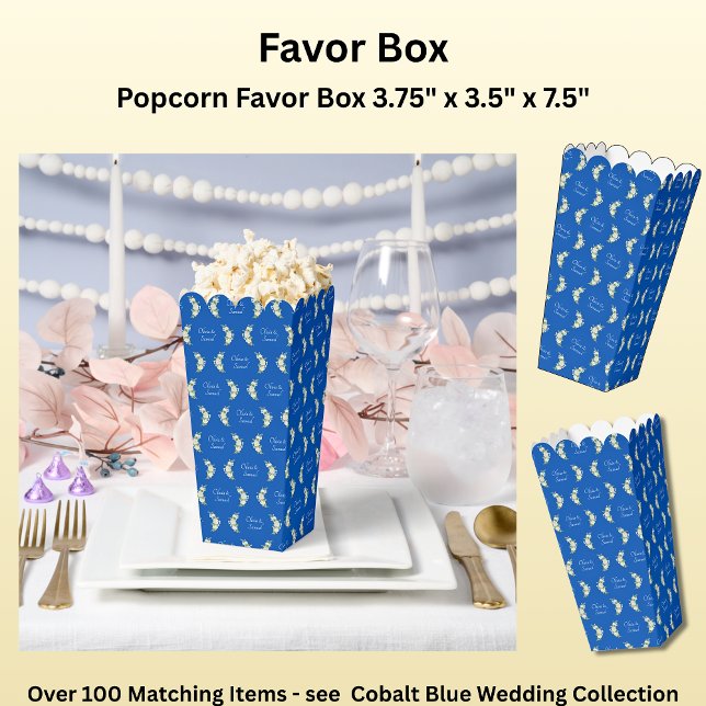 Hinzufügen Ihrer Namen Cobalt Blue & White Roses Geschenkschachtel (Von Creator hochgeladen)