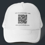 Hinzufügen Ihrer Website-Adresse QR-Code-Geschäft Truckerkappe<br><div class="desc">Fügen Sie Ihre Website-URL und Ihren Firmennamen hinzu,  indem Sie auf den Knopf "Personalisieren" klicken. Ein einzigartiger QR-Code wird automatisch für Sie generiert,  wenn Sie Ihre Webadresse in das QR-Codefeld einfügen.</div>