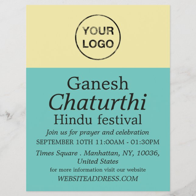 Hinzufügen Ihres eigenen Logos, Hinduwerbung für V Flyer (Vorne)