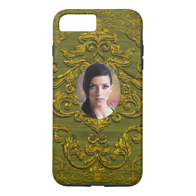 Hinzufügen Ihres Fotos Damask Chic Plus Case-Mate iPhone Hülle (Rückseite)