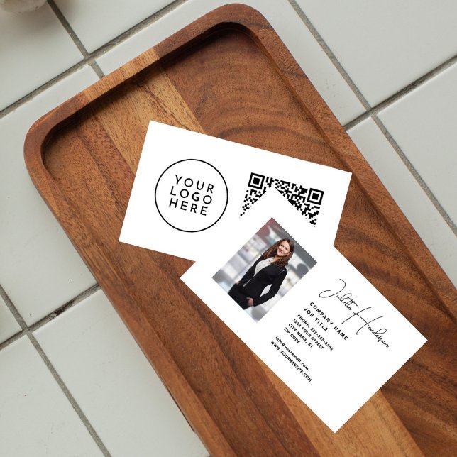 Hinzufügen Ihres Fotos QR White Einfach Beruflich Visitenkarte (Von Creator hochgeladen)