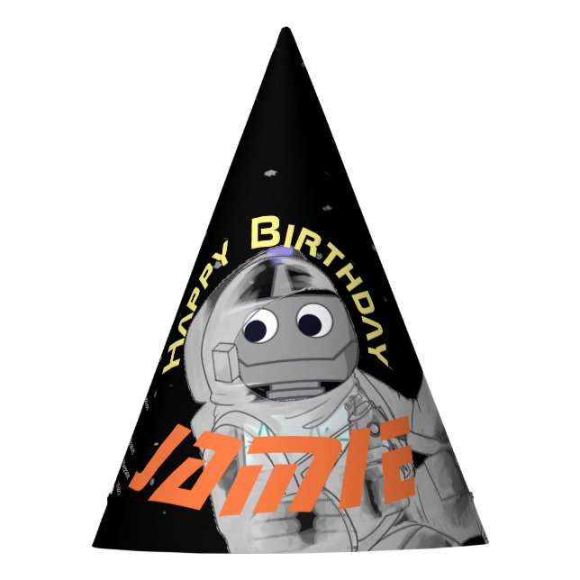 Hinzufügen Ihres Gesichtes Foto Astronaut Party-Hu Partyhütchen (Vorderseite)