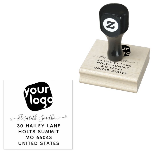 Hinzufügen Ihres Logos Einfache Elegante Business  Gummistempel (Stempel)