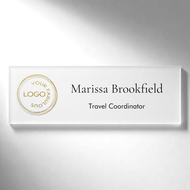 Hinzufügen Ihres Logos Einfache Name des Mitarbeit Namenschild (Vorderseite)