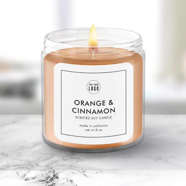 Hinzufügen Ihres Logos Minimalistisches, modernes  Quadratischer Aufkleber (Von Creator hochgeladen)