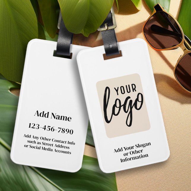 Hinzufügen Ihres Logos Modern Minimalistisch Beruf Gepäckanhänger (Custom Logo Luggage Tag - Company Bag Tag)