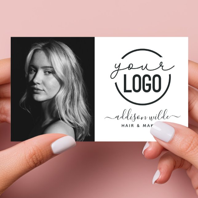 Hinzufügen Ihres Logos Modern Minimalistisches Fot Visitenkarte (Von Creator hochgeladen)