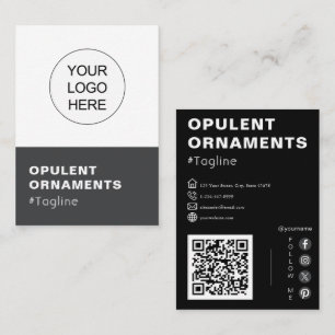 Hinzufügen Ihres Logos und QR-Codes Moderner Chic Visitenkarte