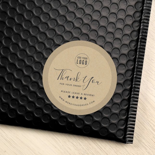 Hinzufügen Ihres Logos Vielen Dank Review Kraft Runder Aufkleber (Von Creator hochgeladen)