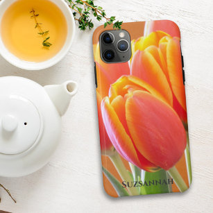 Hinzufügen Ihres Namens Orange Tulip Blume Fotogra Case-Mate iPhone Hülle