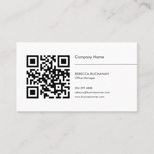 Hinzufügen Ihres QR-Codes Einfaches Firmenlogo Visitenkarte (Vorderseite)