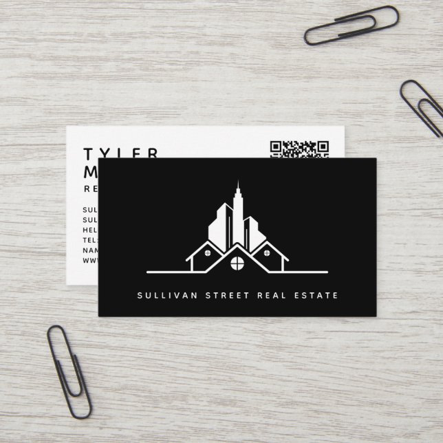 Hinzufügen Ihres QR-Logos Real Anwesen Agent Visitenkarte (Vorderseite/Rückseite Beispiel)
