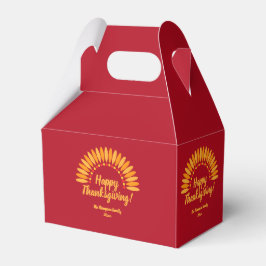 Hinzufügen Jahr glücklich Thanksgiving Yellows Red Geschenkschachtel