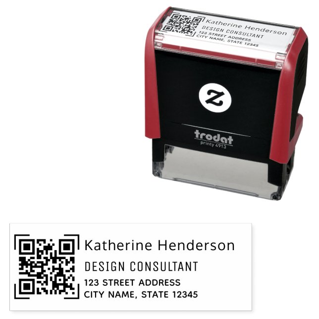 Hinzufügen | MODERNES GESCHÄFTSLOGO QR CODE ADRESS Permastempel (Beispiel)