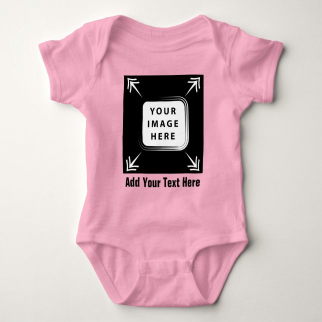 Hinzufügen Personalisierter Foto Image Kleinkind G Baby Strampler (Vorderseite)