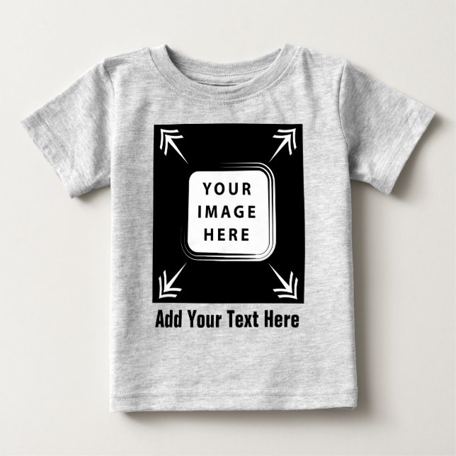 Hinzufügen Personalisierter Foto Image Kleinkind G Baby T-shirt (Vorderseite)