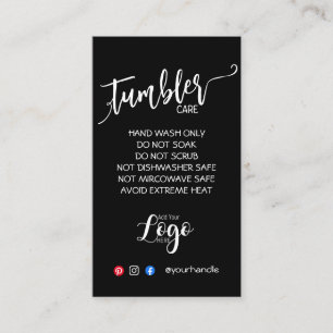 HINZUFÜGEN SIE IHR LOGO TUMBLER CARE CARDS-Vinyl-G Visitenkarte