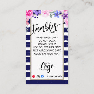 HINZUFÜGEN SIE IHR LOGO TUMBLER CARE CARDS-Vinyl- Visitenkarte