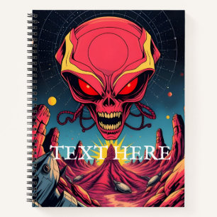 HINZUFÜGEN SIE IHRE EIGENE TEXT-Alien Notizbuch