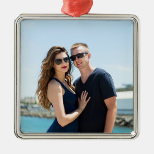 HINZUFÜGEN SIE IHRE FOTO-, PERSONALISIERTEN CHRIS ORNAMENT AUS METALL