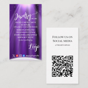 HINZUFÜGEN SIE IHRE LOGO Schmuck CARE CARDS UK Visitenkarte
