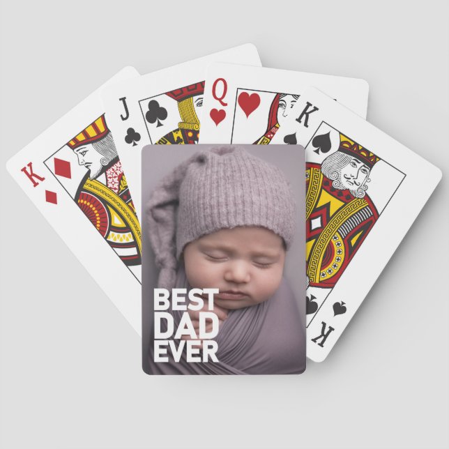 HINZUFÜGEN SIE IHREN FOTO Besten Vater je Spielkarten (Rückseite)