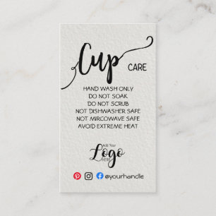 HINZUFÜGEN SIE IHREN LOGO Cup CARE Vinyl Business Visitenkarte