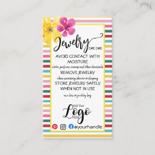 HINZUFÜGEN SIE IHREN LOGO Schmuck CARE CARDS klei Visitenkarte