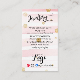 HINZUFÜGEN SIE IHREN LOGO Schmuck CARE CARDS klein Visitenkarte