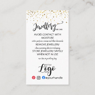 HINZUFÜGEN SIE IHREN LOGO Schmuck CARE CARDS klein Visitenkarte