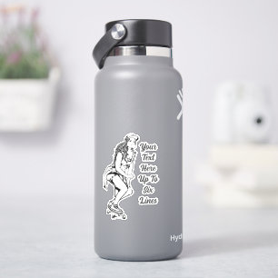 Hinzufügen Text Skateboard Girl 4" Kiss Cut Vinyl Aufkleber
