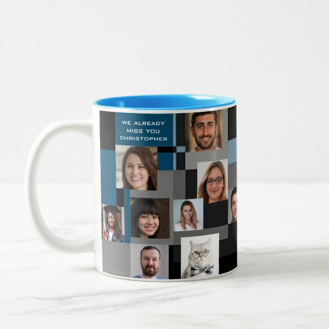 Hinzufügen von 20 Fotos Moderne Kollegiumsruhestan Zweifarbige Tasse (Links)
