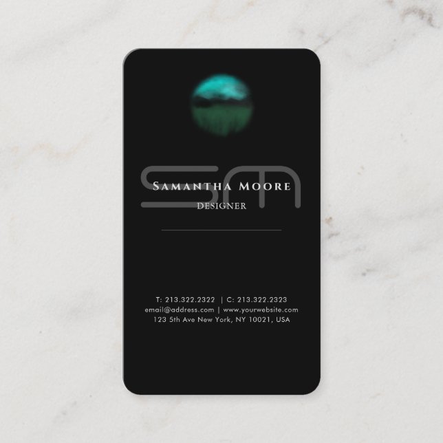 Hinzufügen von Beruflichen Schwarz-Weiß-Monogramme Visitenkarte (Vorderseite)