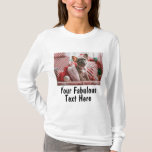 Hinzufügen von Bild- und Textlängen T-Shirt<br><div class="desc">Erstellen Sie Ihre eigenen Geschenke, fügen Sie Foto und Text auf diesem personalisierten Weiß langen Ärmel Frauen in Shirt. Machen Sie einfach Ihr eigenes cooles T - Shirt-Design. Das personalisierte Shirt ist auch für Männer und Kinder verfügbar, in jeder Farbwahl. Ideal für Junggeselinnen-Abschied, Schulveranstaltung, Corporate Party, lustige Witze und vieles...</div>