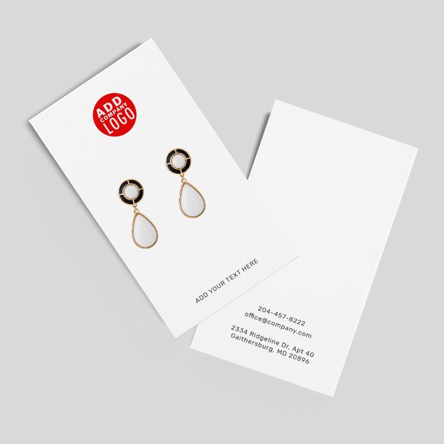 Hinzufügen von Business-Logos - Modern (Add Business Logo Modern Earring Display Card)