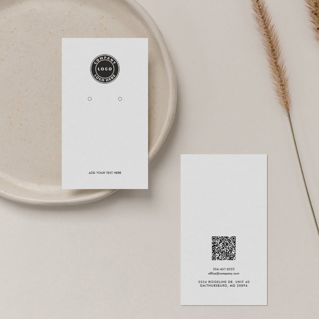 Hinzufügen von Firmenlogos und QR-Code-Speicherkar Treuekarte (Business Logo and QR Code Earring Display Card)