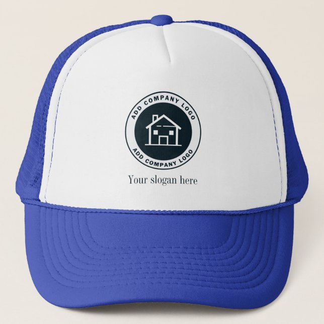 Hinzufügen von Firmenlogos und Slogan Moderne Mark Truckerkappe (Vorderseite)