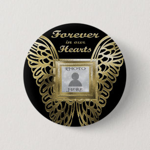 Hinzufügen von Foto Custom Gold Angel Wings Memor Button