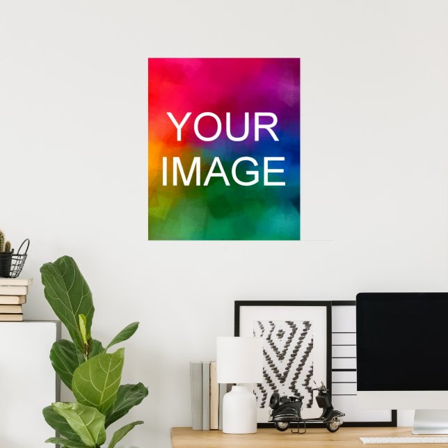 Hinzufügen von Foto Stilvoll Modern Simple Templat Poster (Heimbüro)